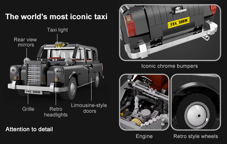 CaDA Master LEVC London Taxi 1:12 1871 Pieces Brick Model Kit C62004W