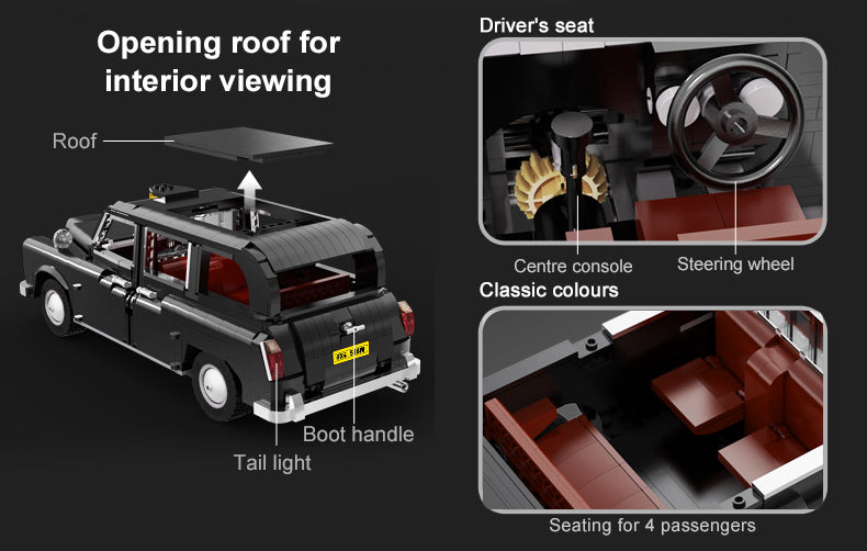 CaDA Master LEVC London Taxi 1:12 1871 Pieces Brick Model Kit C62004W