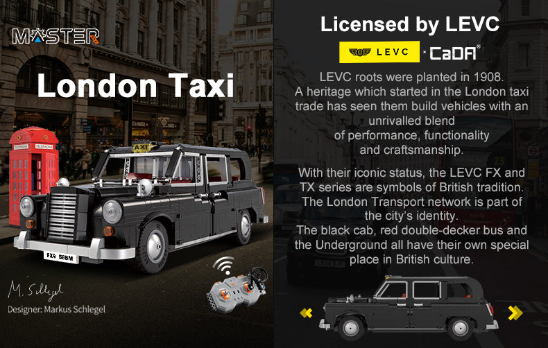 CaDA Master LEVC London Taxi 1:12 1871 Pieces Brick Model Kit C62004W