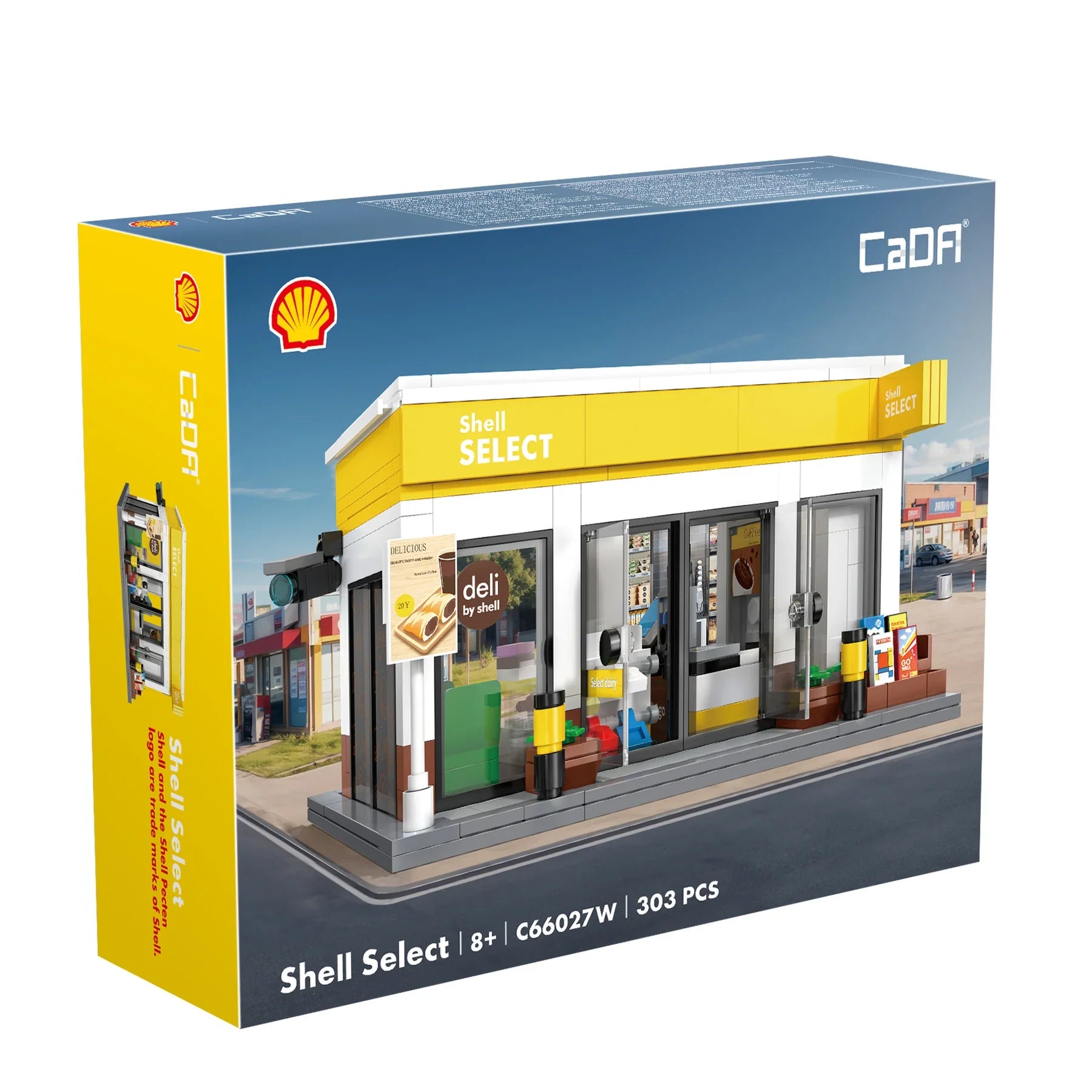 CaDA Shell Retail Stations Brick Model Kits (Set of 4) Service Station, Pumps, Shop, Car Wash