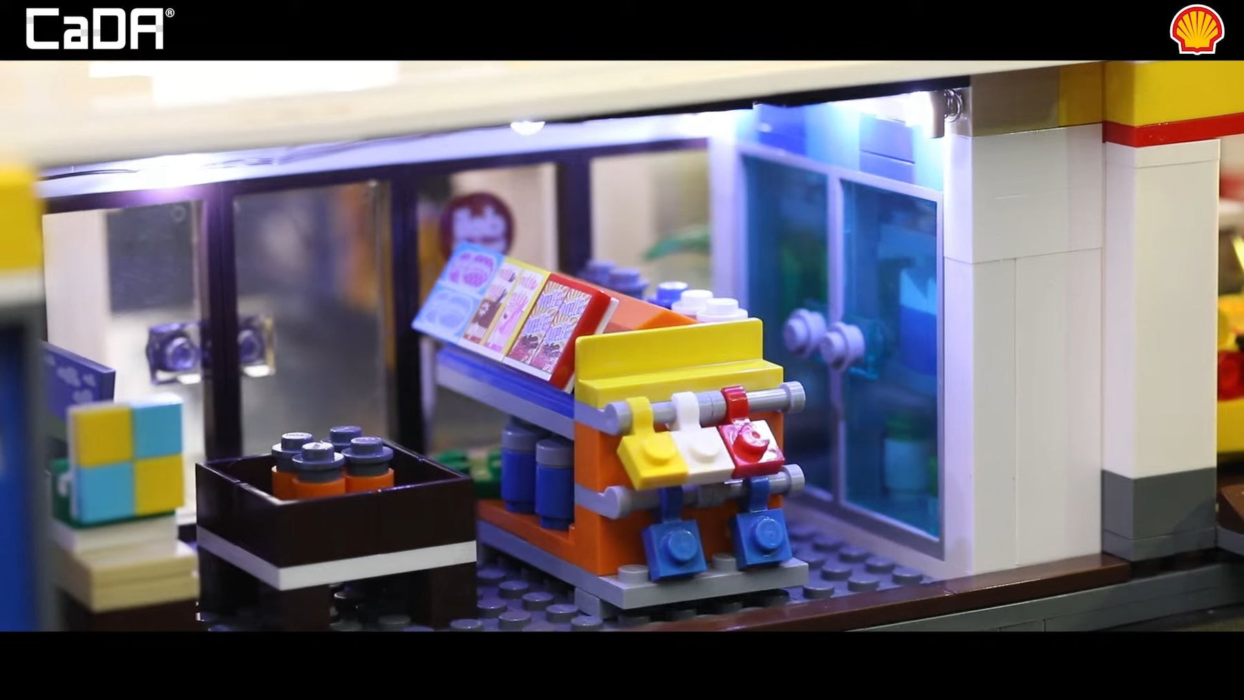 CaDA Shell Retail Stations Brick Model Kits (Set of 4) Service Station, Pumps, Shop, Car Wash