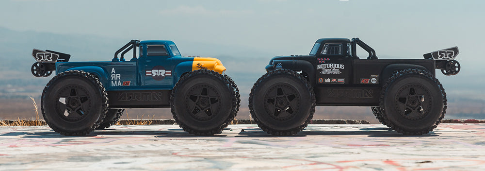 1/8 NOTORIOUS 6S V6 4X4 BLX Stunt Truck RTR - Blue C-ARA8611V6T2