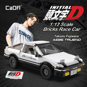 CaDA Initial D 1:12 Toyota AE86 Trueno 1324 Pieces Brick Model Kit C61024W