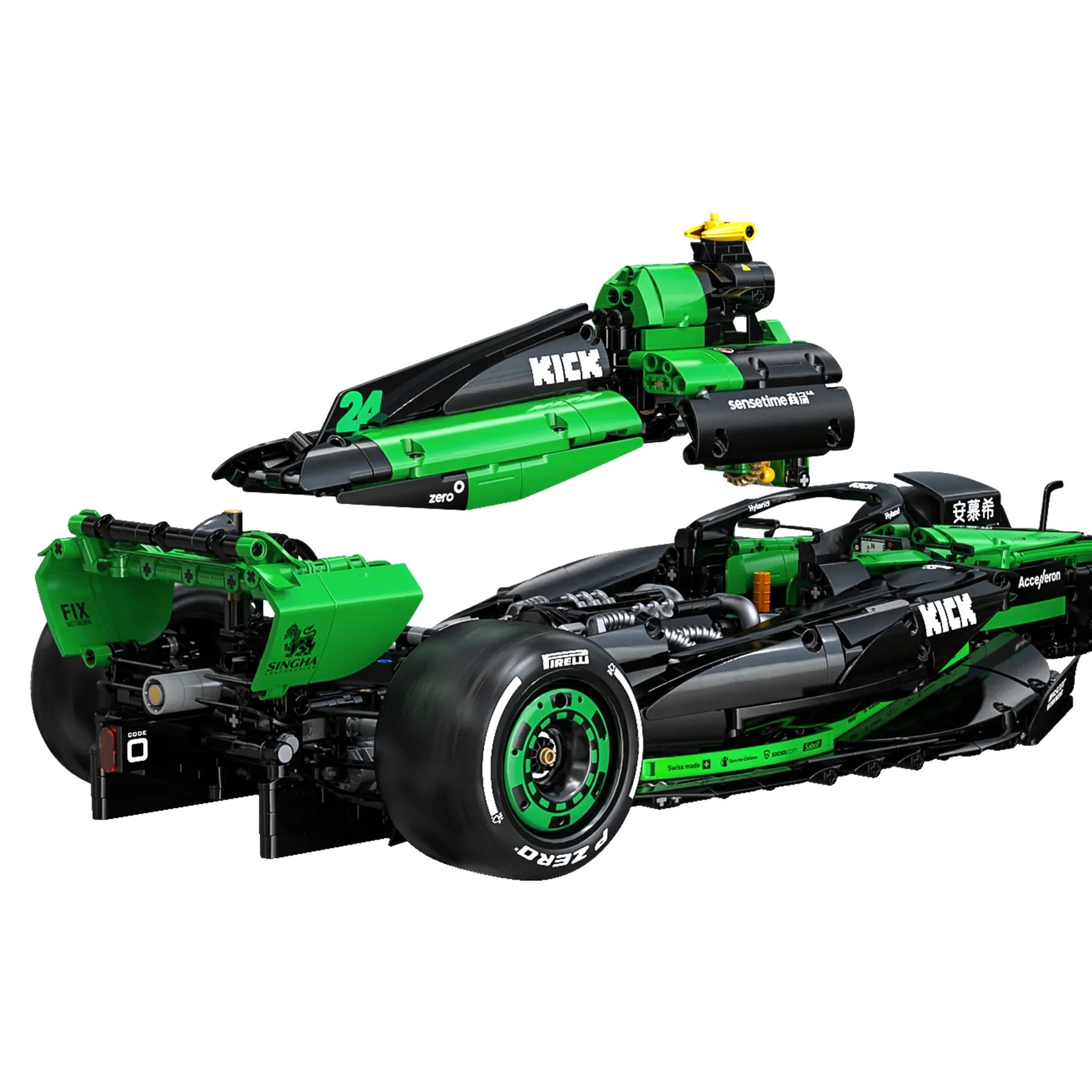 CaDA Kick Sauber F1 Team C44 (2024) 1:8 2553 Pieces Brick Model Kit C64010W