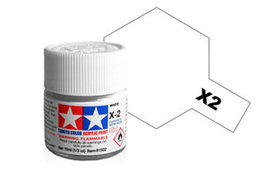 Tamiya Acrylic Mini X-2 White Paint 10ml  - Item #81502