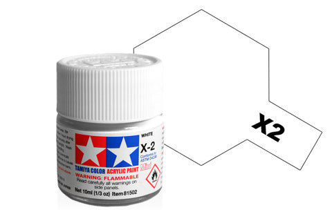 Tamiya Acrylic Mini X-2 White Paint 10ml  - Item #81502