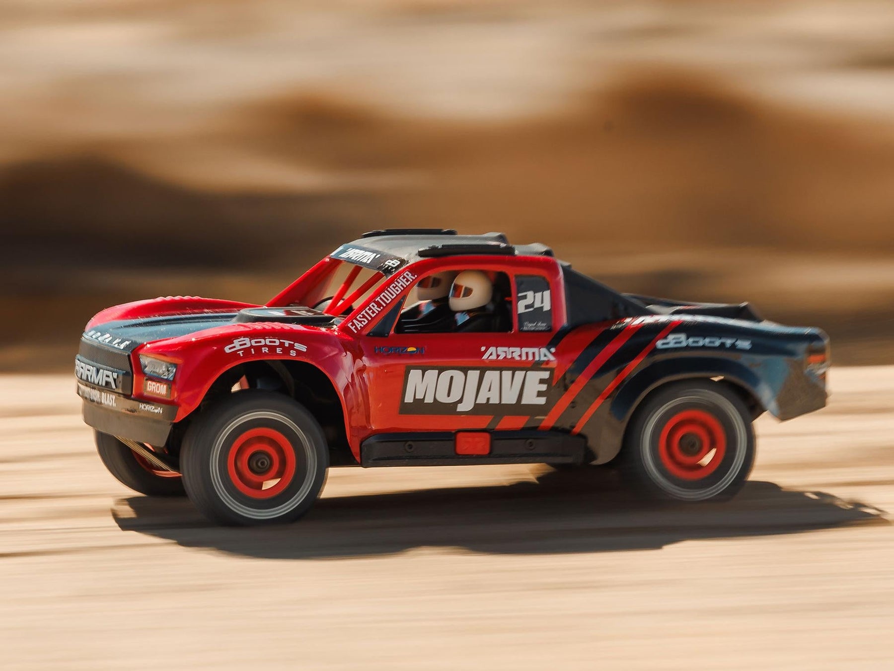 Arrma 1/18 Mojave Grom Mega 380 Brushed 4X4 Small Scale Desert Truck RTR Red C-ARA2104T1