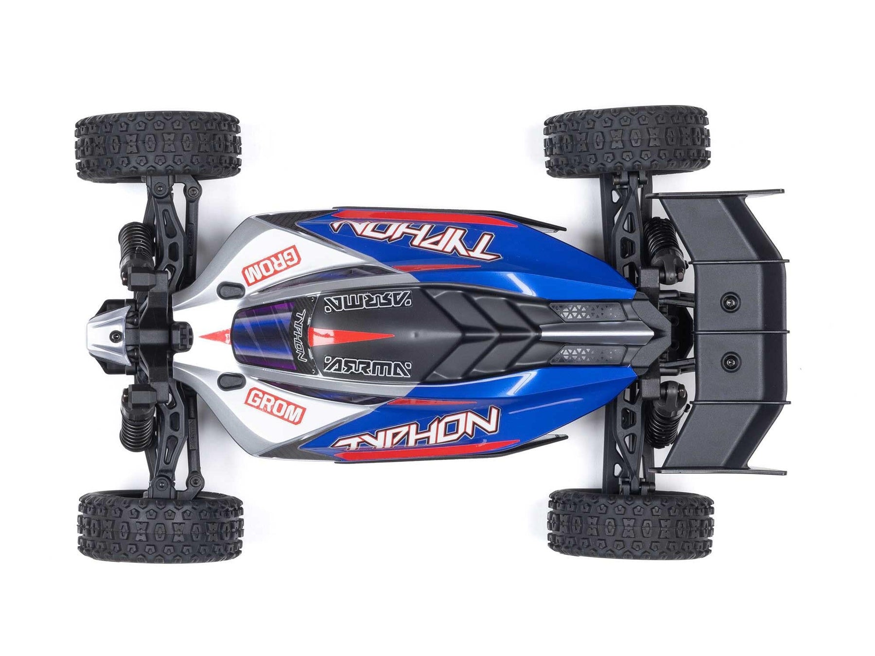 Arrma 1/18 Typhon Grom 4Wd Smart Rtr W/Lipo Batt/Usb Chg Blue/Silv C-ARA2106T1