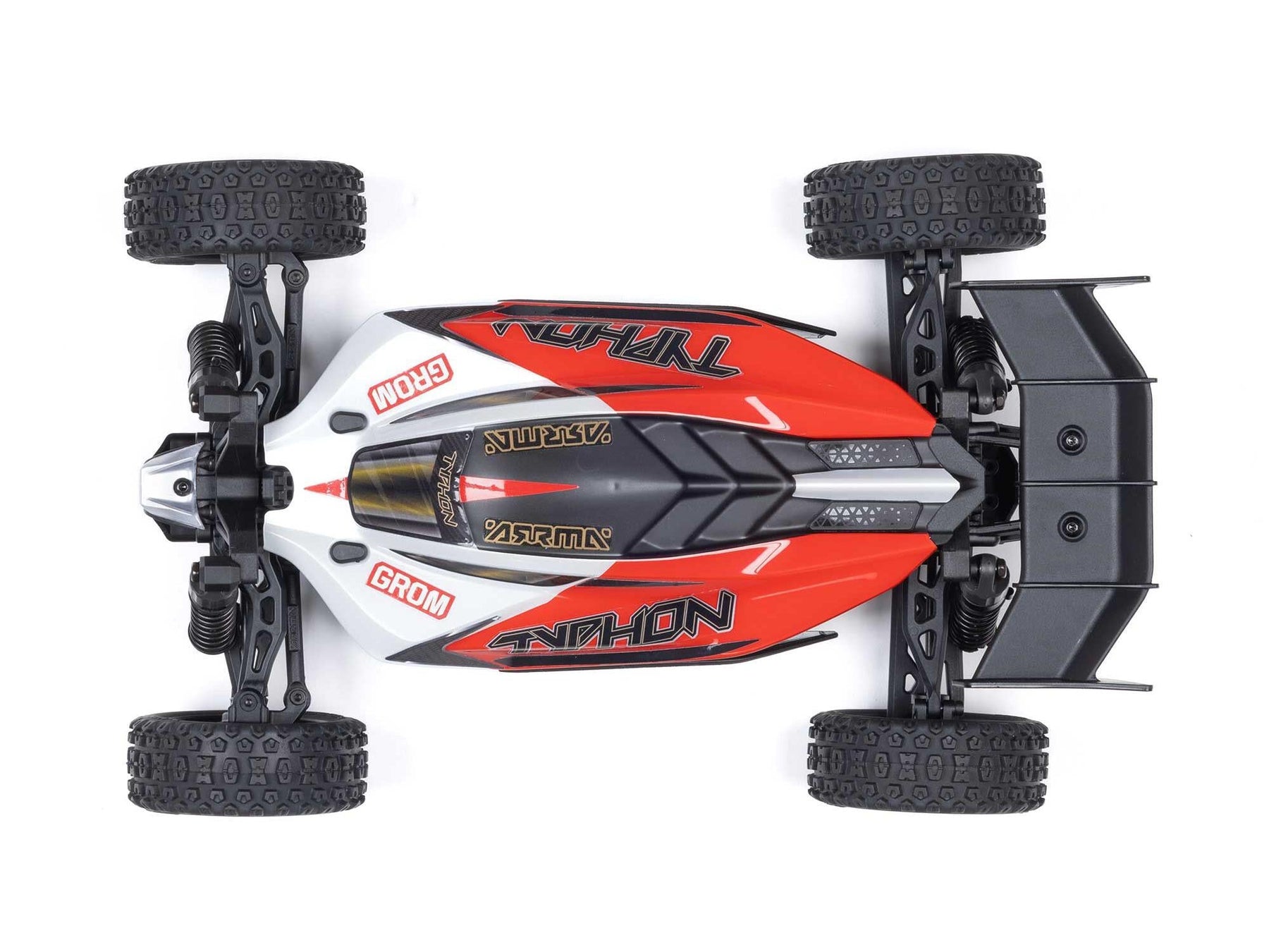 Arrma 1/18 Typhon GROM 4wd Smart RTR w/Lipo Batt/USB Chg Red/White C-ARA2106T2