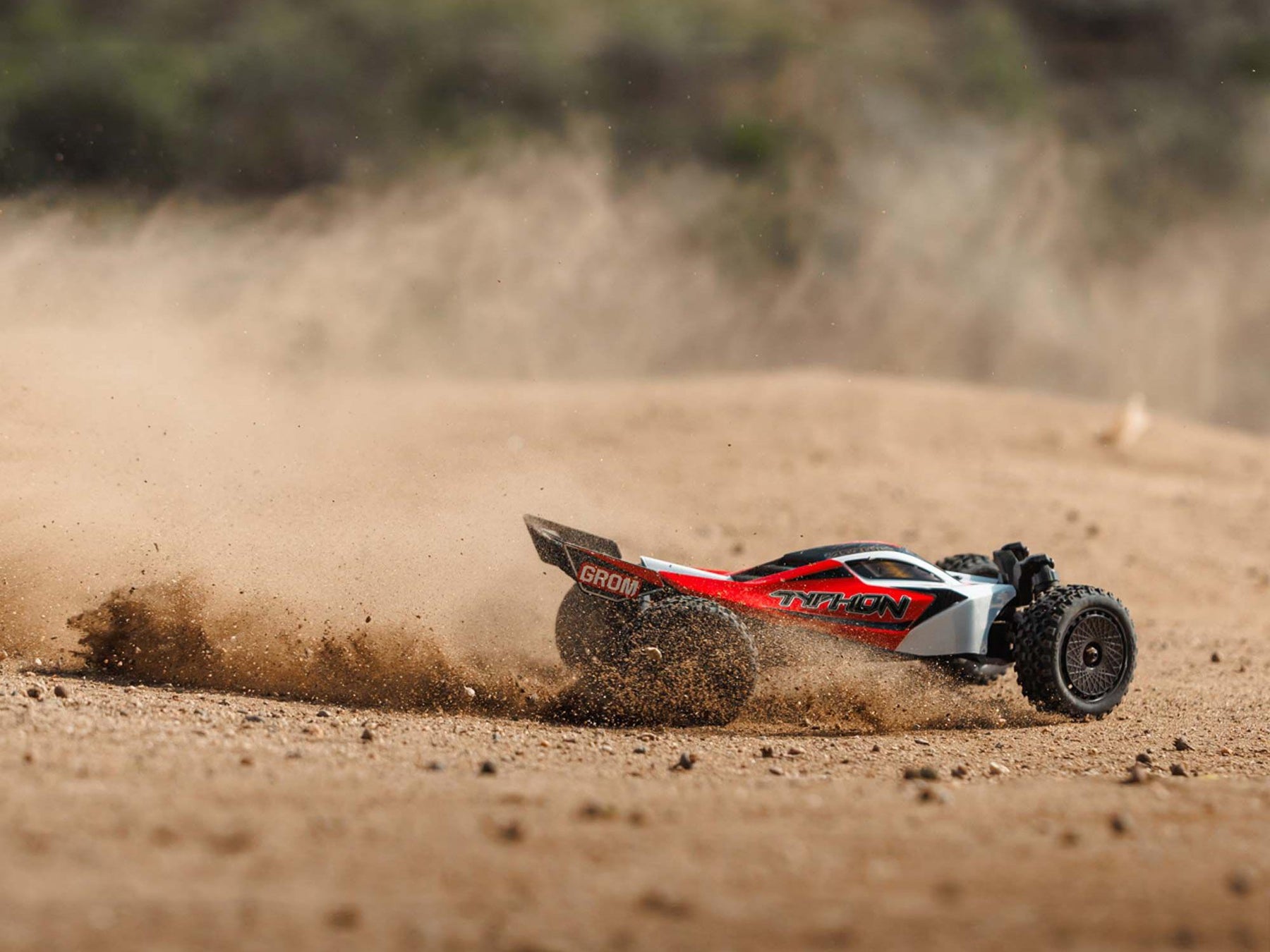 Arrma 1/18 Typhon GROM 4wd Smart RTR w/Lipo Batt/USB Chg Red/White C-ARA2106T2