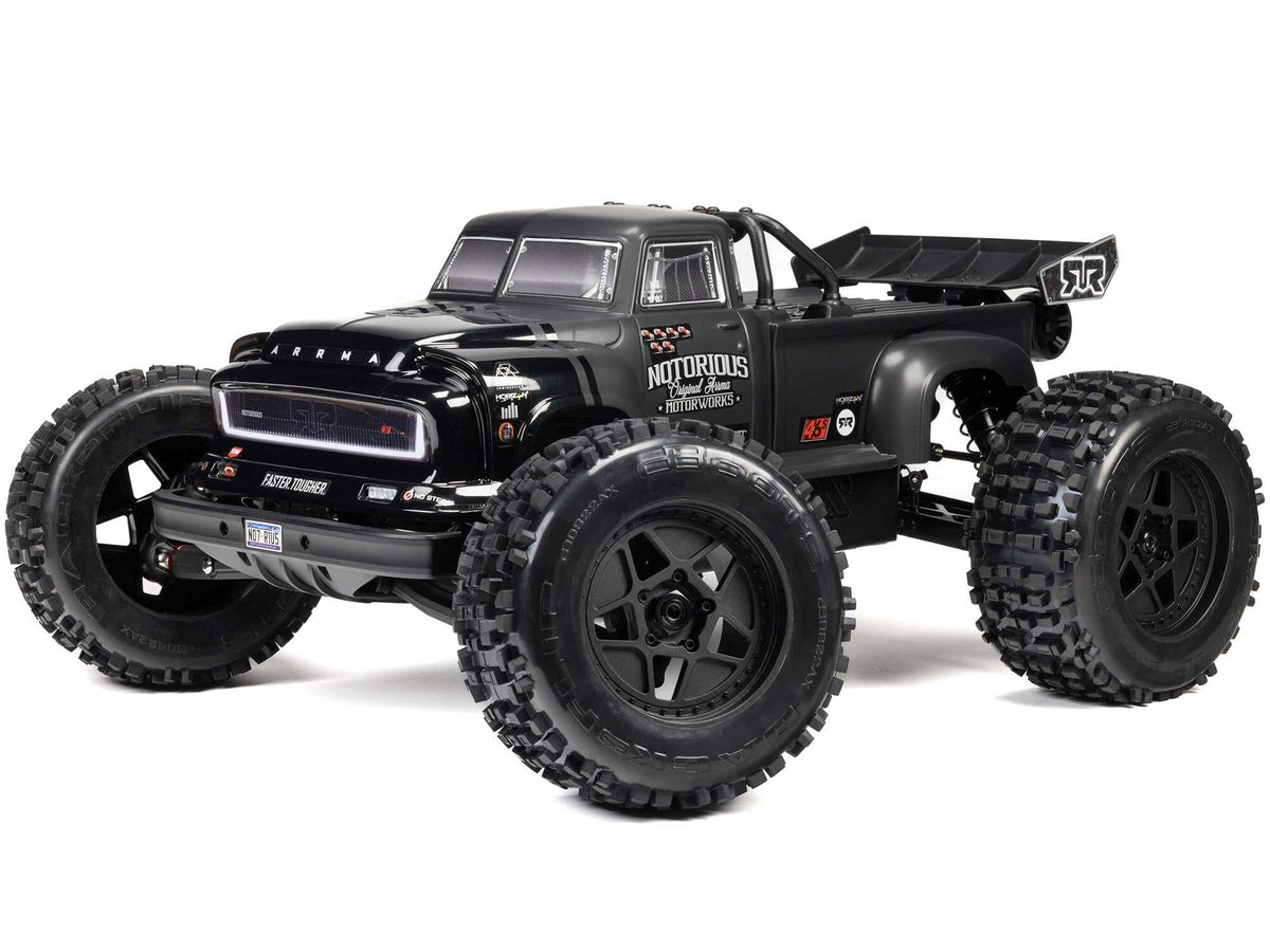 1/8 NOTORIOUS 6S V6 4X4 BLX Stunt Truck RTR  - Black C-ARA8611V6T1