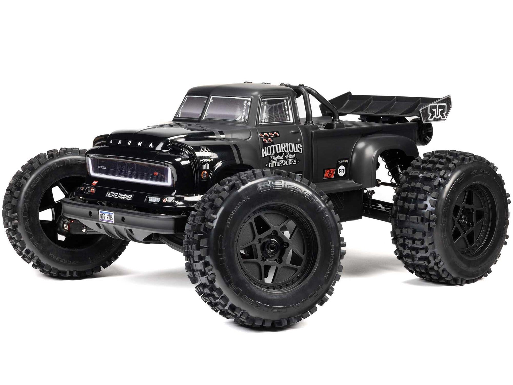 1/8 NOTORIOUS 6S V6 4X4 BLX Stunt Truck RTR  - Black C-ARA8611V6T1