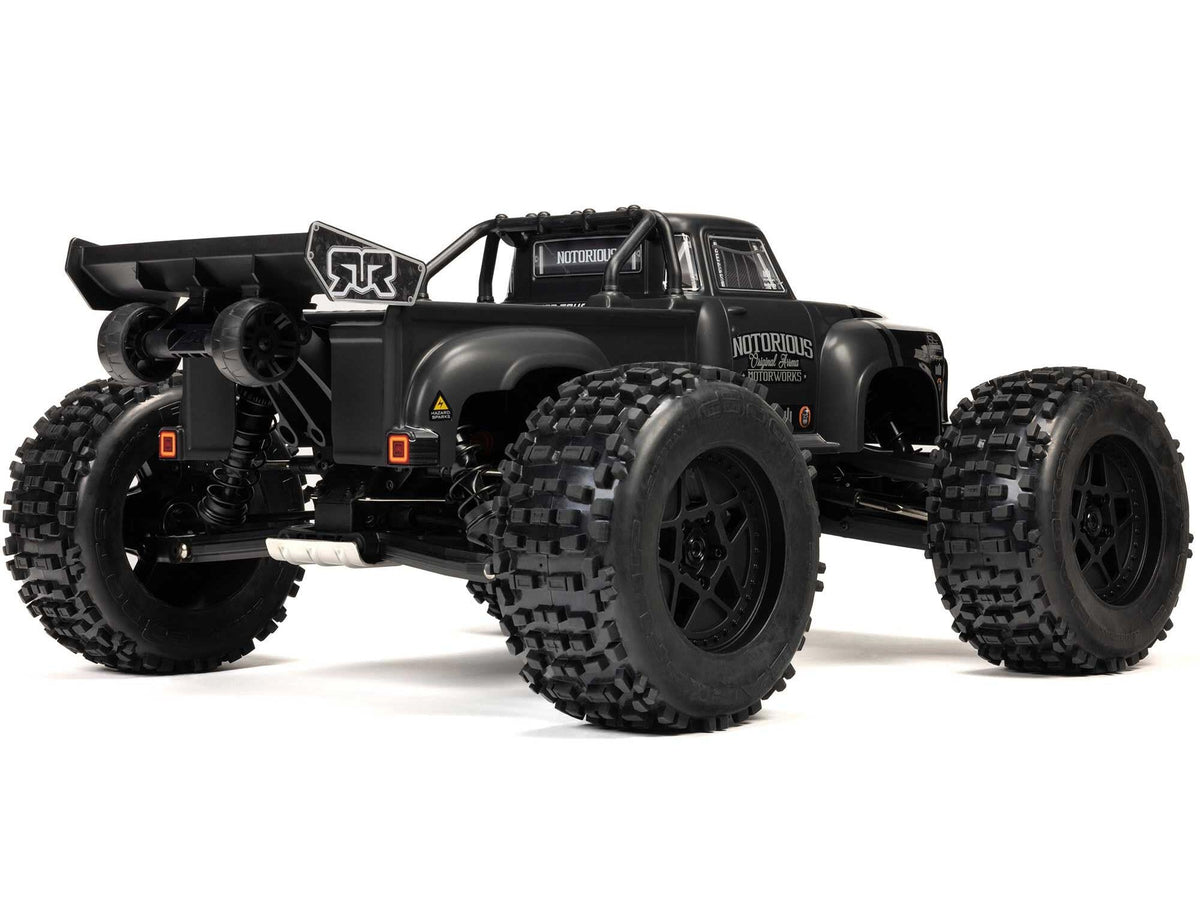 1/8 NOTORIOUS 6S V6 4X4 BLX Stunt Truck RTR  - Black C-ARA8611V6T1