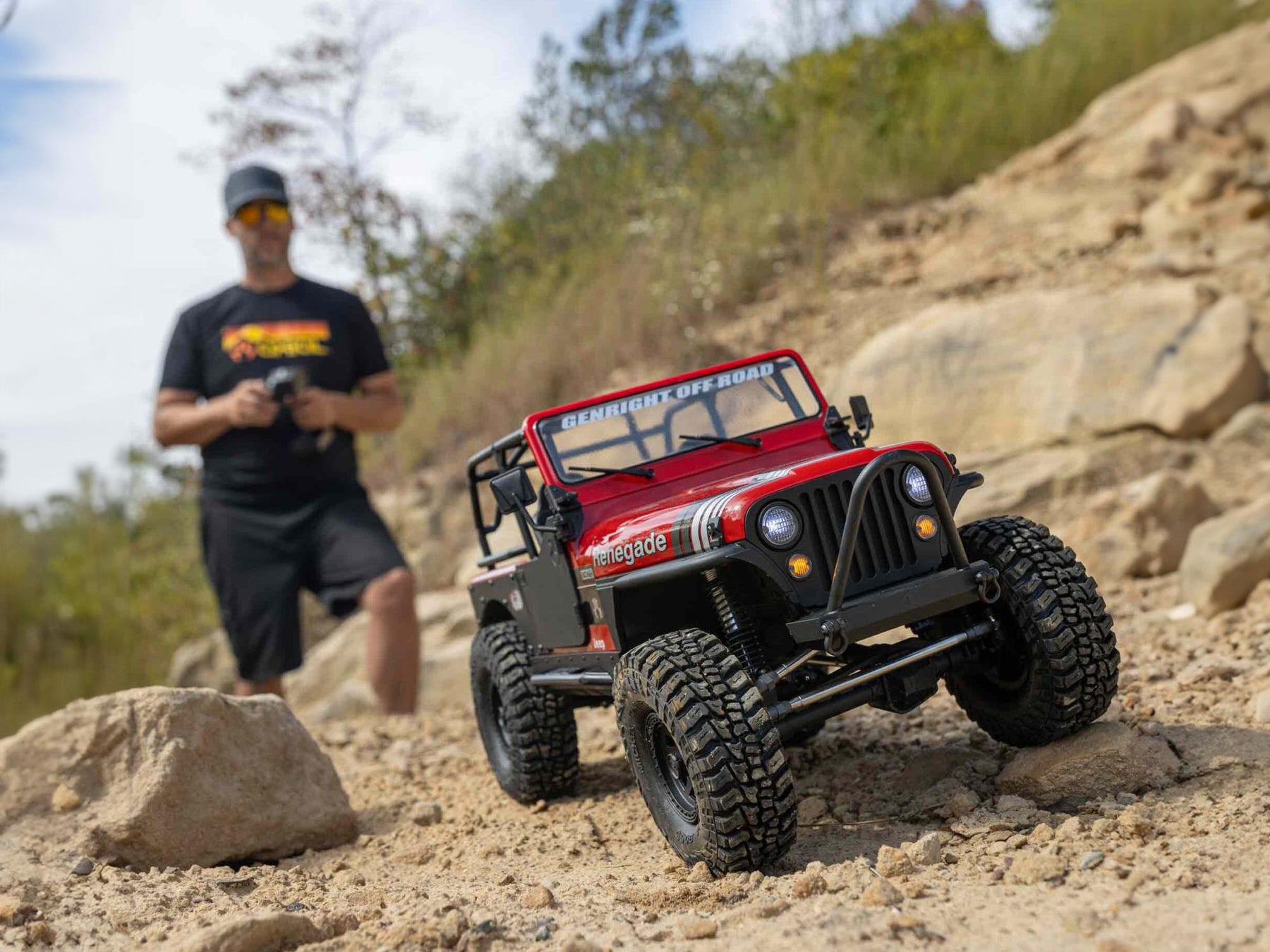 1/10 SCX10 III Jeep CJ-7 4WD Brushed RTR, Red C-AXI03008T1