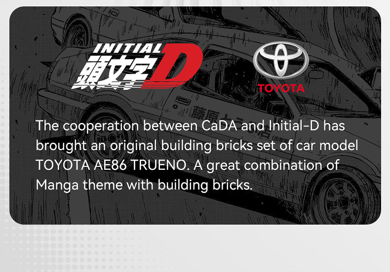 CaDA Initial D 1:20 Toyota AE86 Trueno 325 Pieces Brick Model Kit C51086W