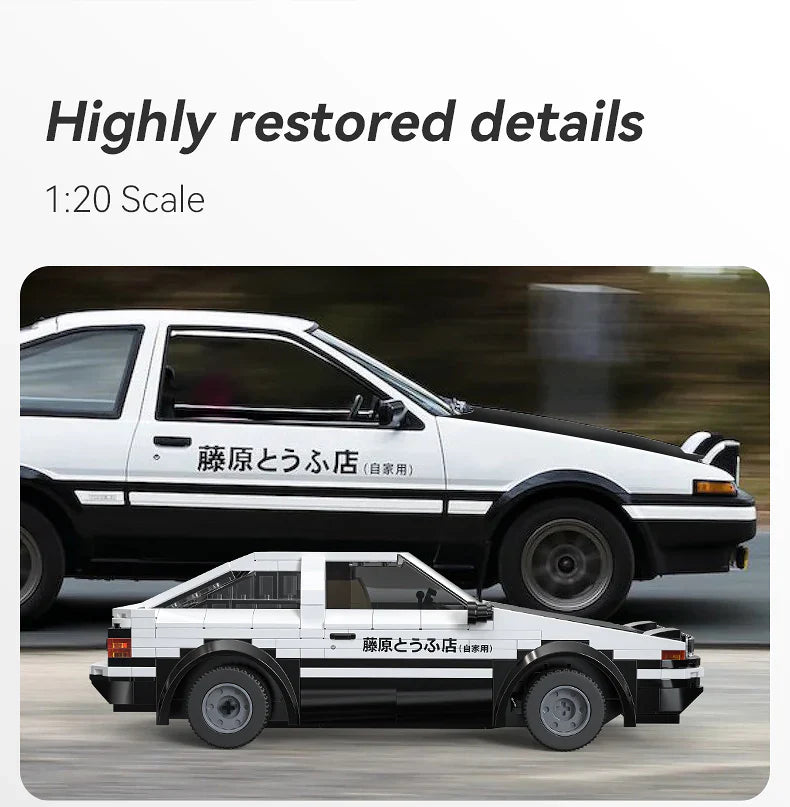 CaDA Initial D 1:20 Toyota AE86 Trueno 325 Pieces Brick Model Kit C51086W