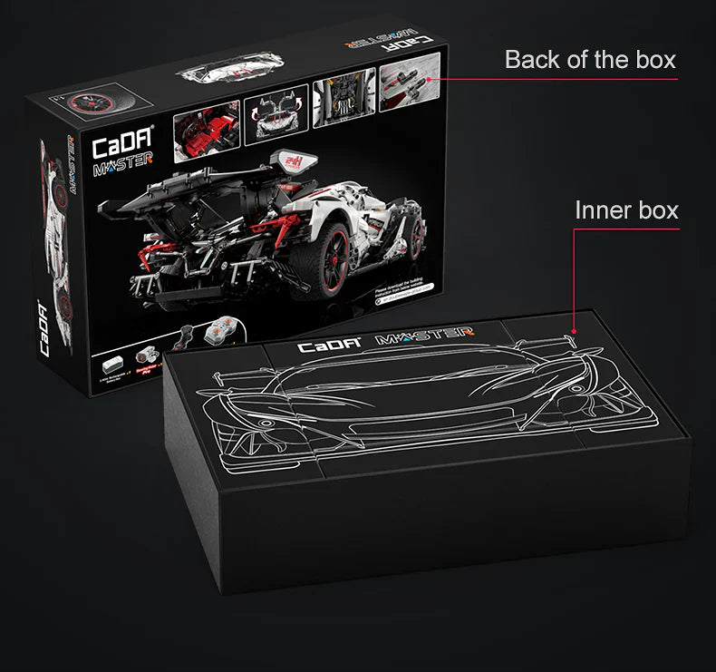 CaDA Master Helios V12 Hypercar - RC Control - 1:8 4449 Pieces Brick Model Kit C61053W