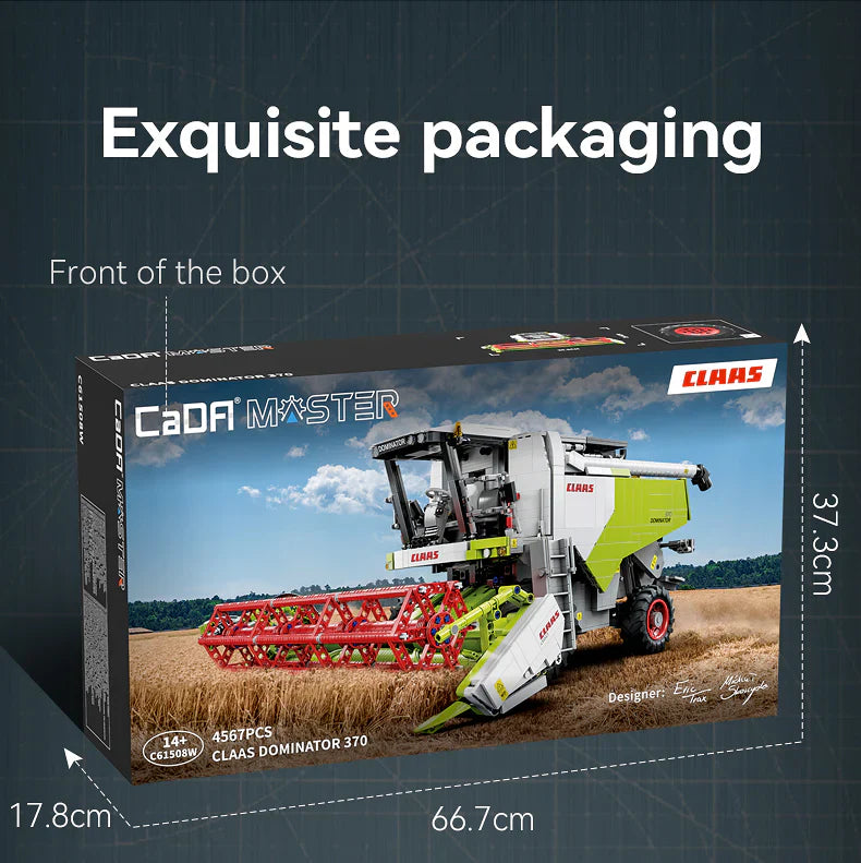 CaDA Master CLAAS Dominator 370 Combine Harvester - RC Control - 1:17 4567 Pieces Brick Model Kit C61508W