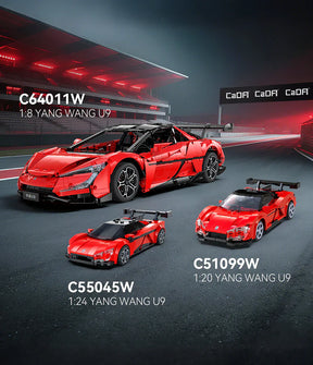 CaDA BYD Yangwang U9 Electric Super Coupé 1:8 3671 Pieces Brick Model Kit C64011W