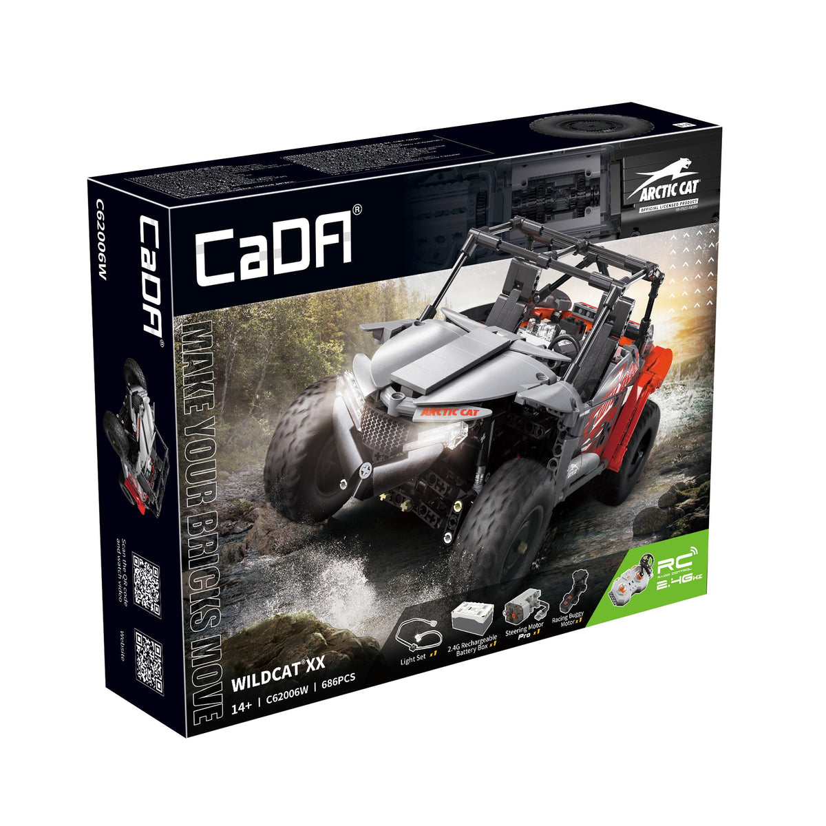 CaDA ARCTIC CAT Wildcat XX - RC Control - 1:12 686 Pieces Brick Model Kit C62006W