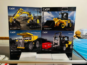 CaDA Construction Series Brick Model Kits (set of 4) Fork Lift, Dump Truck, Excavator & Loader