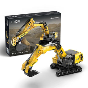 CaDA Construction Series Brick Model Kits (set of 4) Fork Lift, Dump Truck, Excavator & Loader