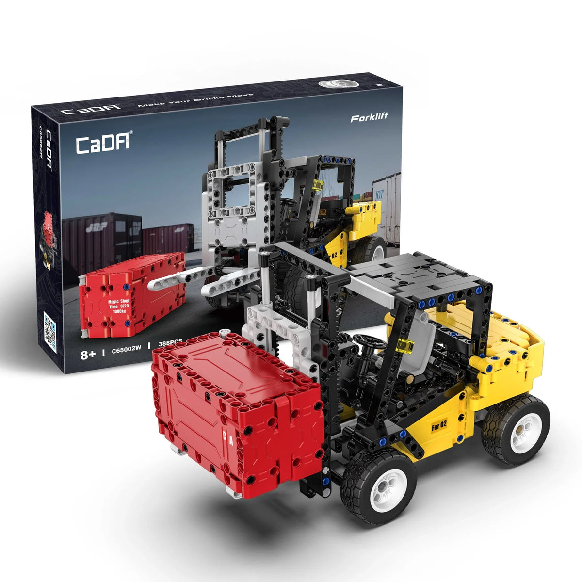 CaDA Construction Series Brick Model Kits (set of 4) Fork Lift, Dump Truck, Excavator & Loader