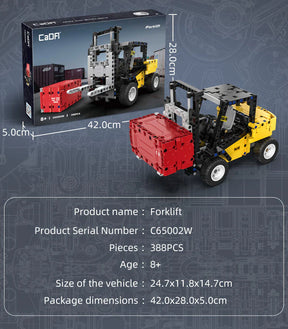 CaDA Construction Series Brick Model Kits (set of 4) Fork Lift, Dump Truck, Excavator & Loader