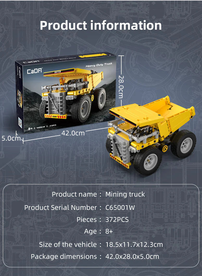 CaDA Construction Series Brick Model Kits (set of 4) Fork Lift, Dump Truck, Excavator & Loader