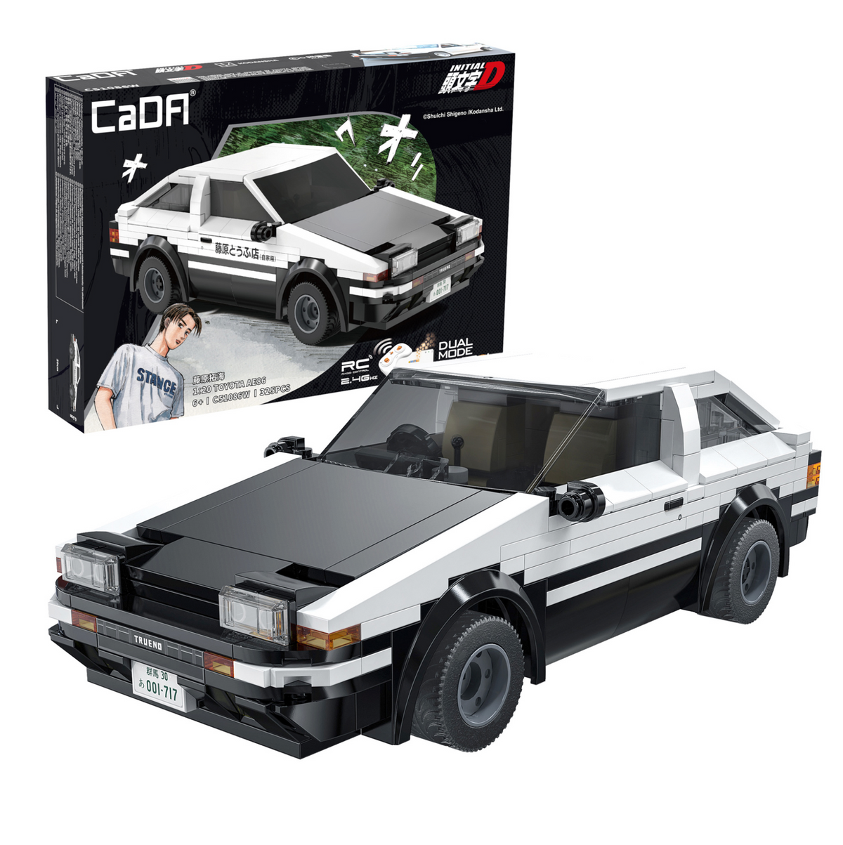 CaDA Initial D 1:20 Toyota AE86 Trueno 325 Pieces Brick Model Kit C51086W