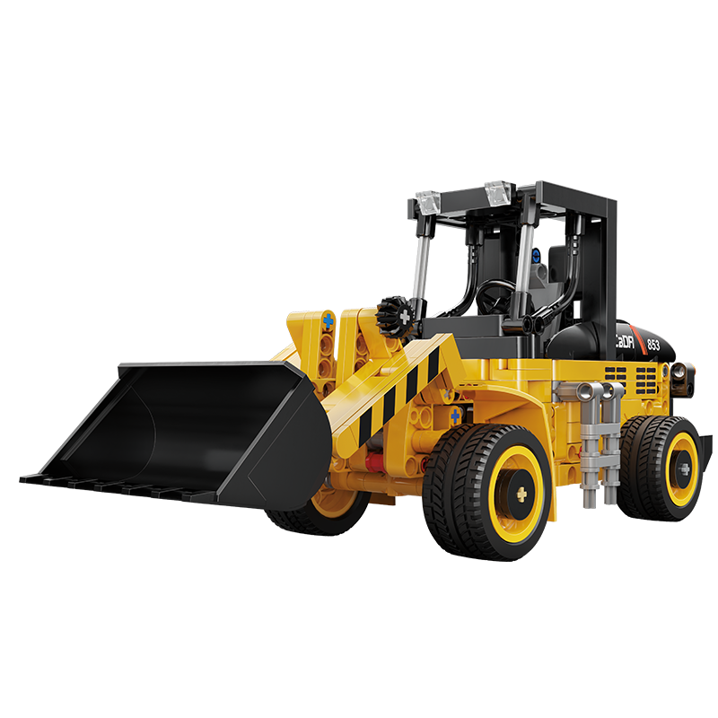 CaDA Construction Series Brick Model Kits (set of 4) Fork Lift, Dump Truck, Excavator & Loader