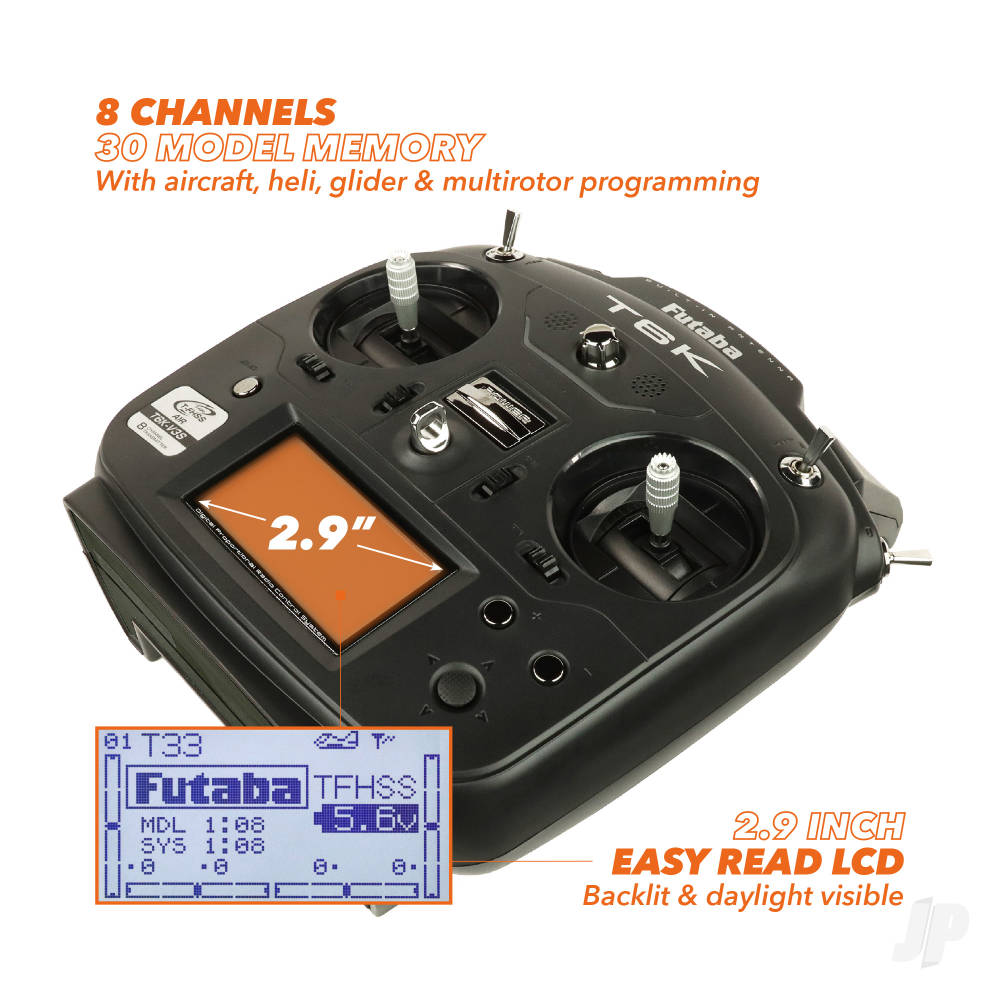 Futaba T6K 8-Channel Air Radio with R3008SB Rx Mode 1