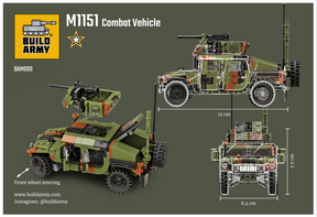 Build Army Humvee M1151 Combat Vehicle - 1:33 Scale 355 Pieces - BAM000