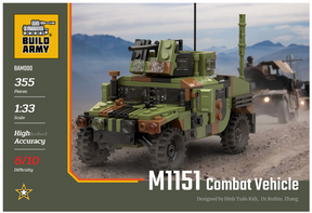 Build Army Humvee M1151 Combat Vehicle - 1:33 Scale 355 Pieces - BAM000