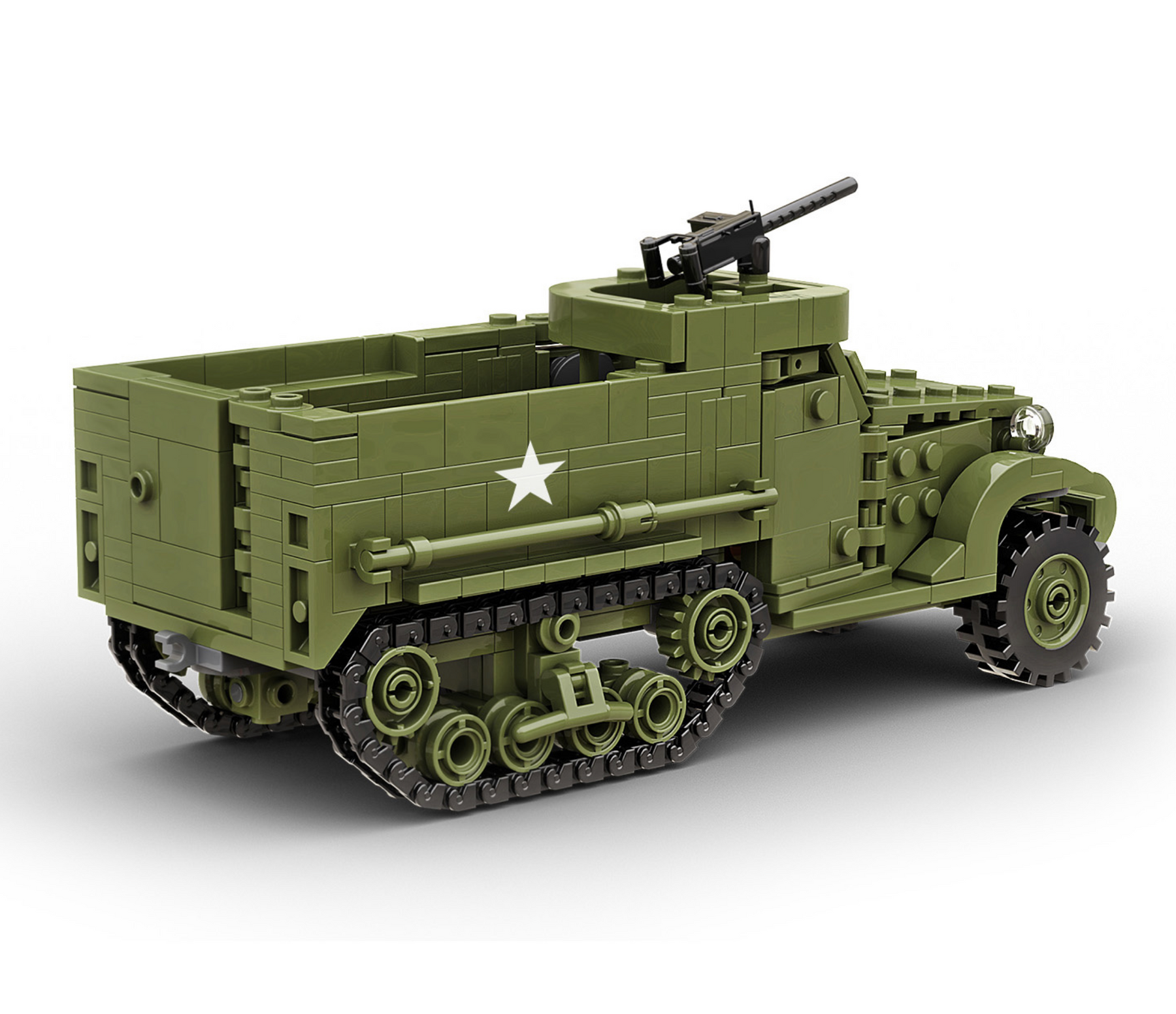 Build Army WW2 M3A1 Half-Track APC - American Armoured Personnel Carrier - 1:33 Scale 468 Pieces - BA1103