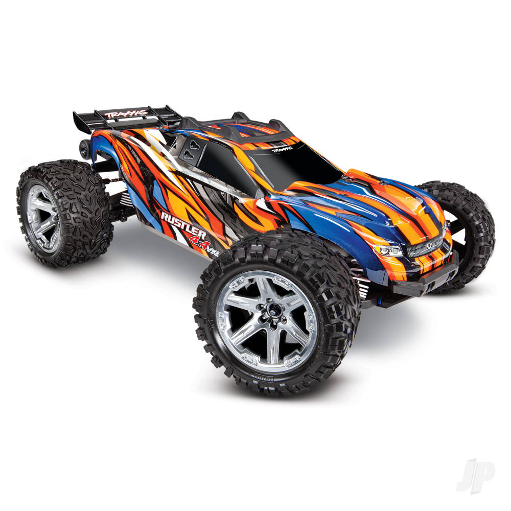 Traxxas Orange Rustler 4X4 VXL 1:10 4WD RTR Brushless Electric Stadium Tru - TRX67076-4-ORNG