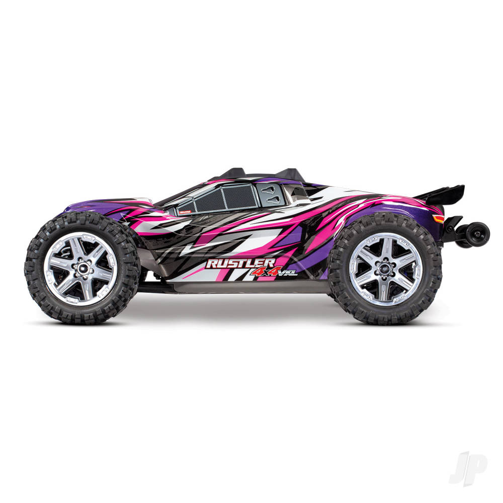 Traxxas Pink Rustler 4X4 VXL 1:10 4WD RTR Brushless Electric Stadium Truck - TRX67076-4-PINK