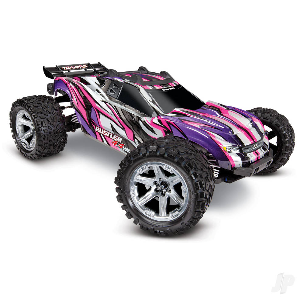 Traxxas Pink Rustler 4X4 VXL 1:10 4WD RTR Brushless Electric Stadium Truck - TRX67076-4-PINK