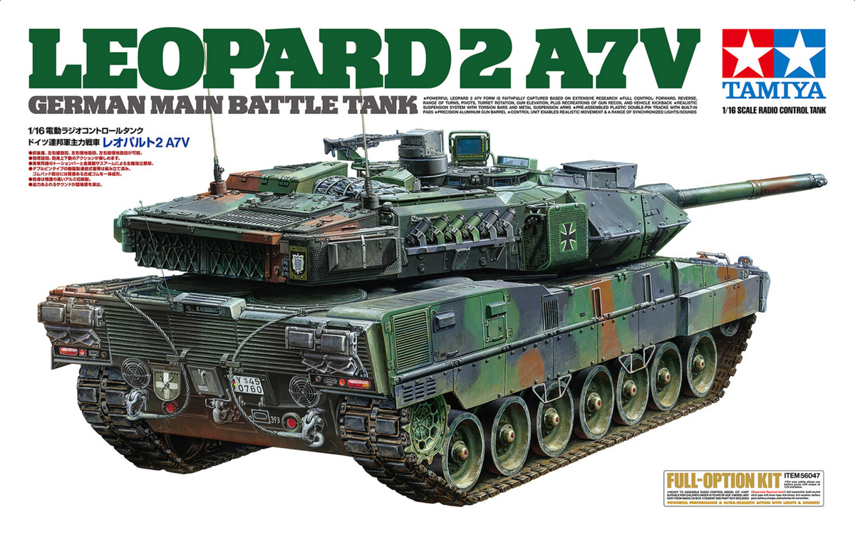 Tamiya RC Leopard 2 A7V Tank w/Option Kit - Item #56047