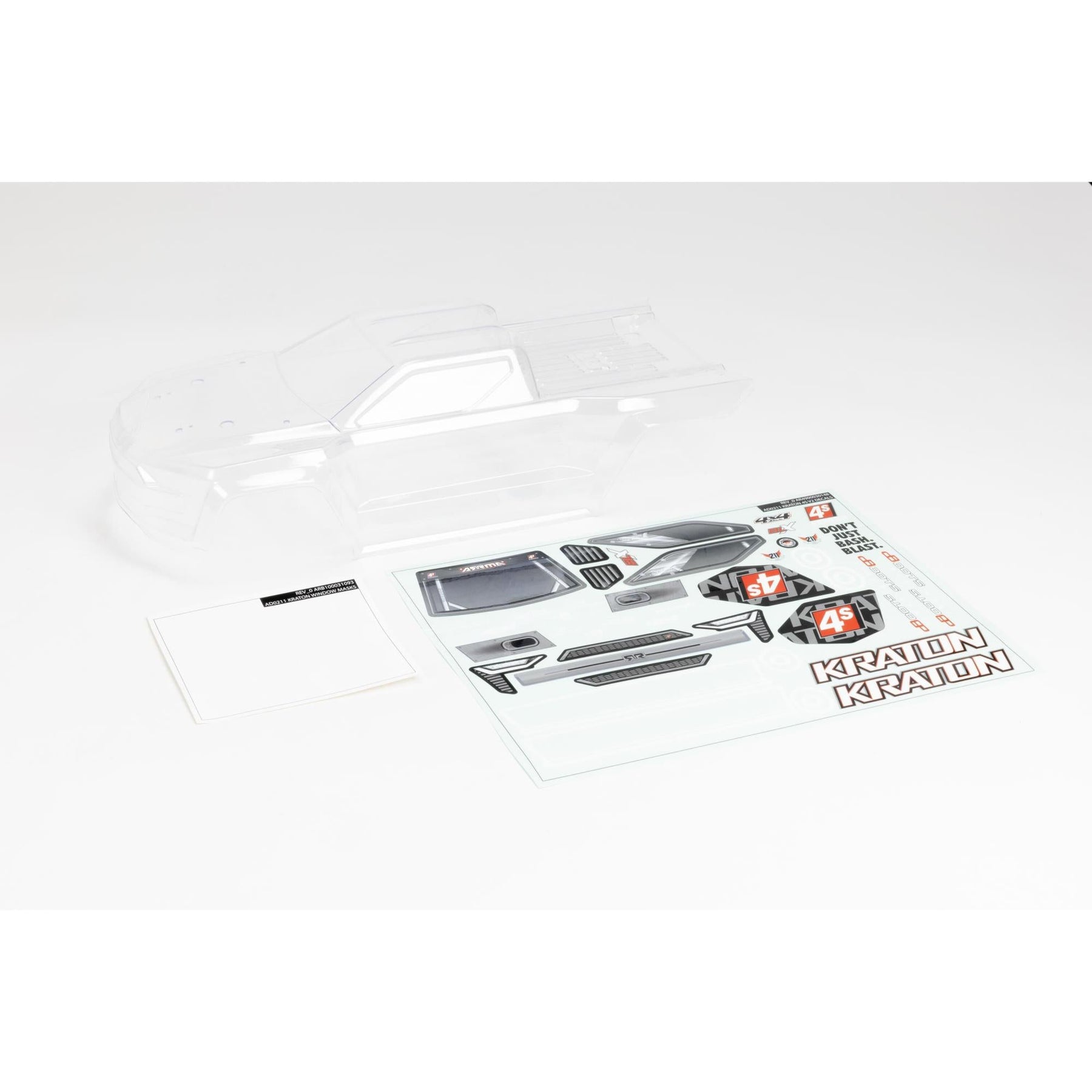 1/10 Clear Body with Decals and Window Masks: KRATON 4X4 BLX Z-ARA402320