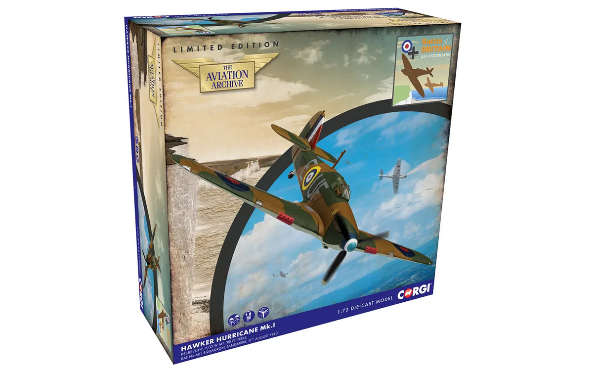Corgi Hawker Hurricane Mk.I - RAF No.601 - P/O 'Billy' Fiske (Battle of Britain 85) - AA27609