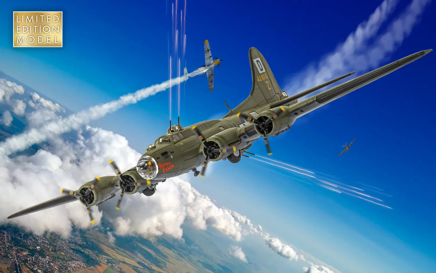 Corgi B-17F Flying Fortress 'Royal Flush' - 8th Air Force - Lt Robert "Rosie" Rosenthal - AA33322