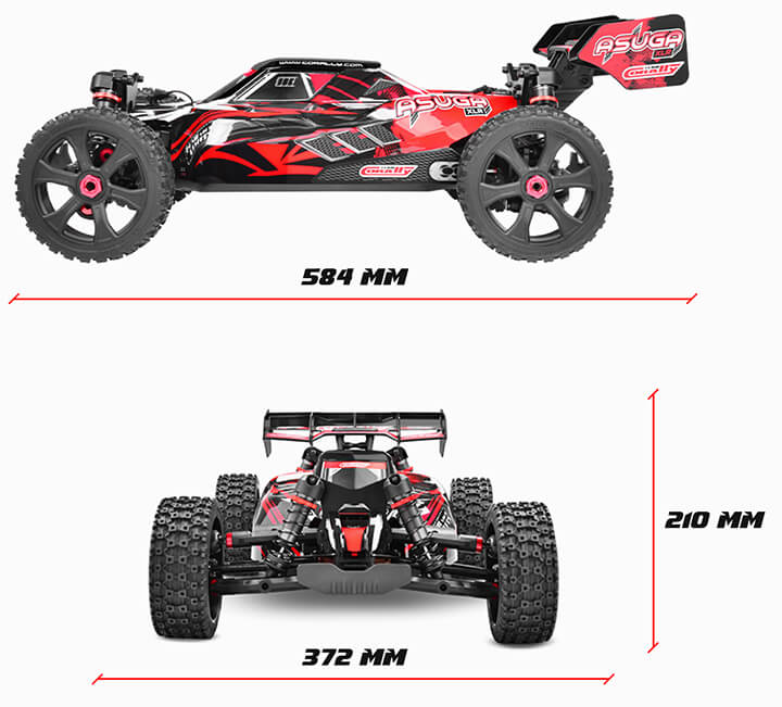 Team Corally Asuga Xlr 6S Brushless Buggy RTR - Red C-00288-R